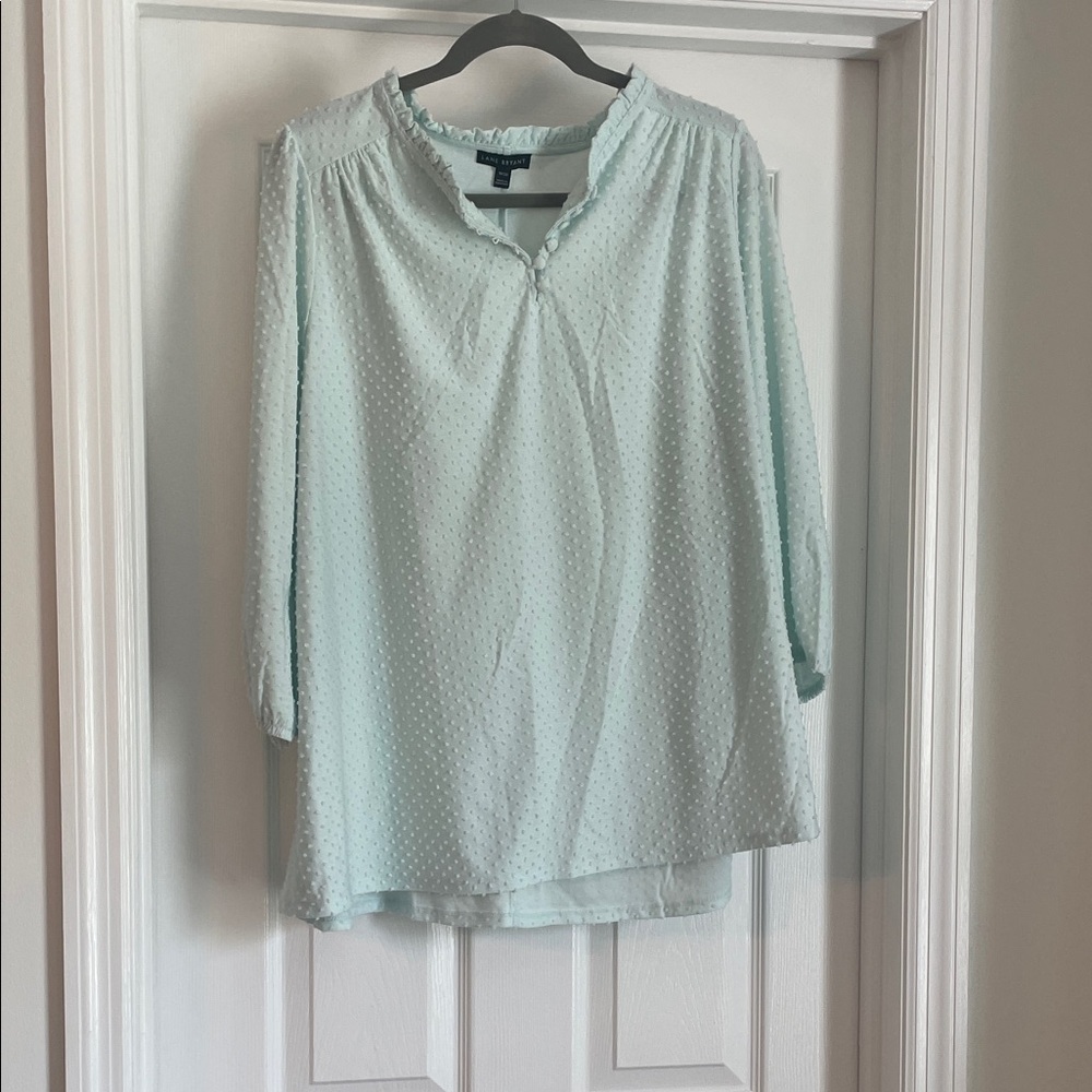 Lane Bryant Soft Blue Textured Blouse